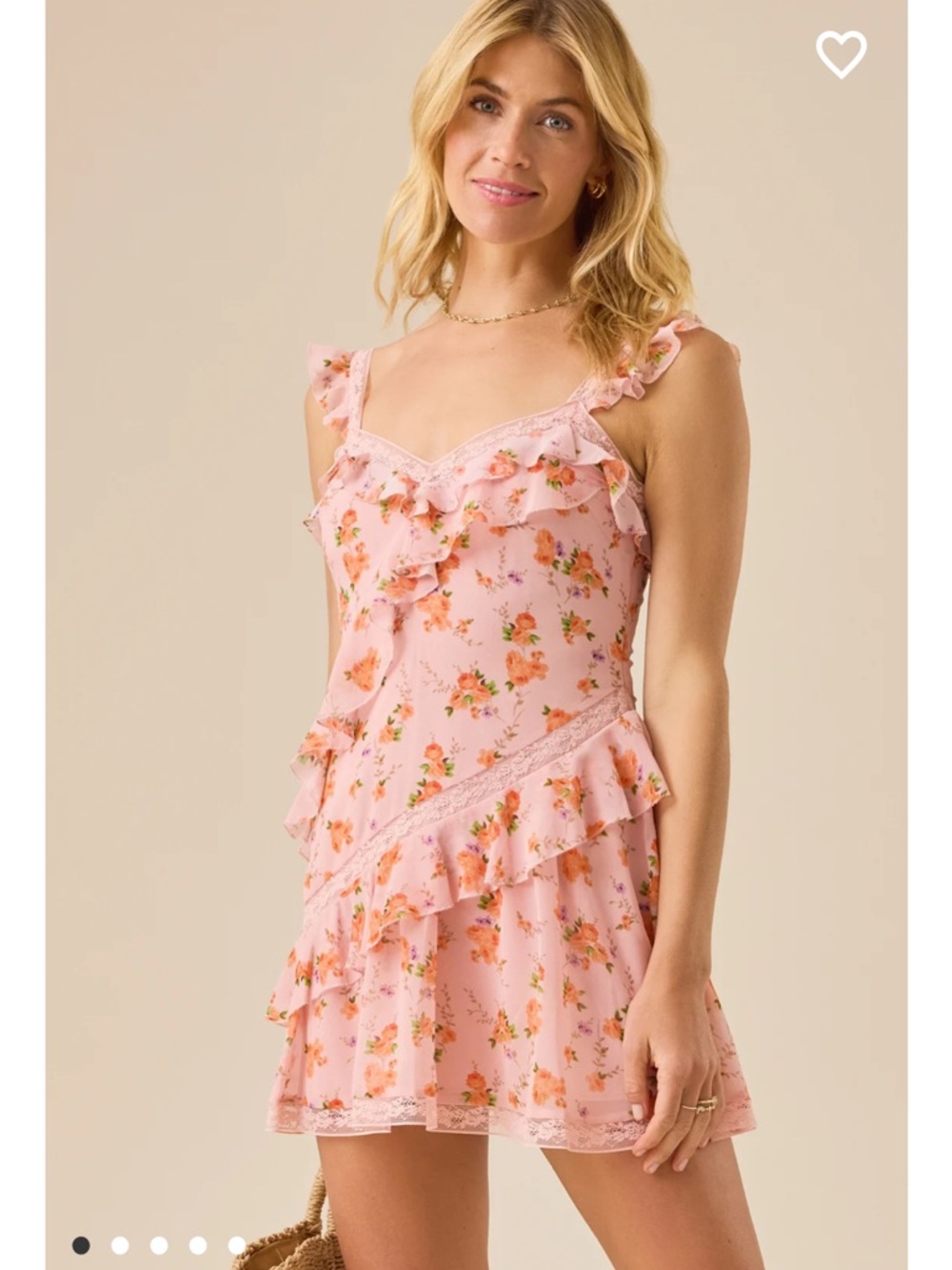 NWT Altar'd State Braelyn Floral Mini Dress Ruffle Lace Dress - Picture 6 of 7
